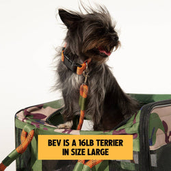 ROVERLUND - OUT-OF-OFFICE PET CARRIER PRO EDITION: CAMO / MAGENTA / LARGE - UP TO 25LBS