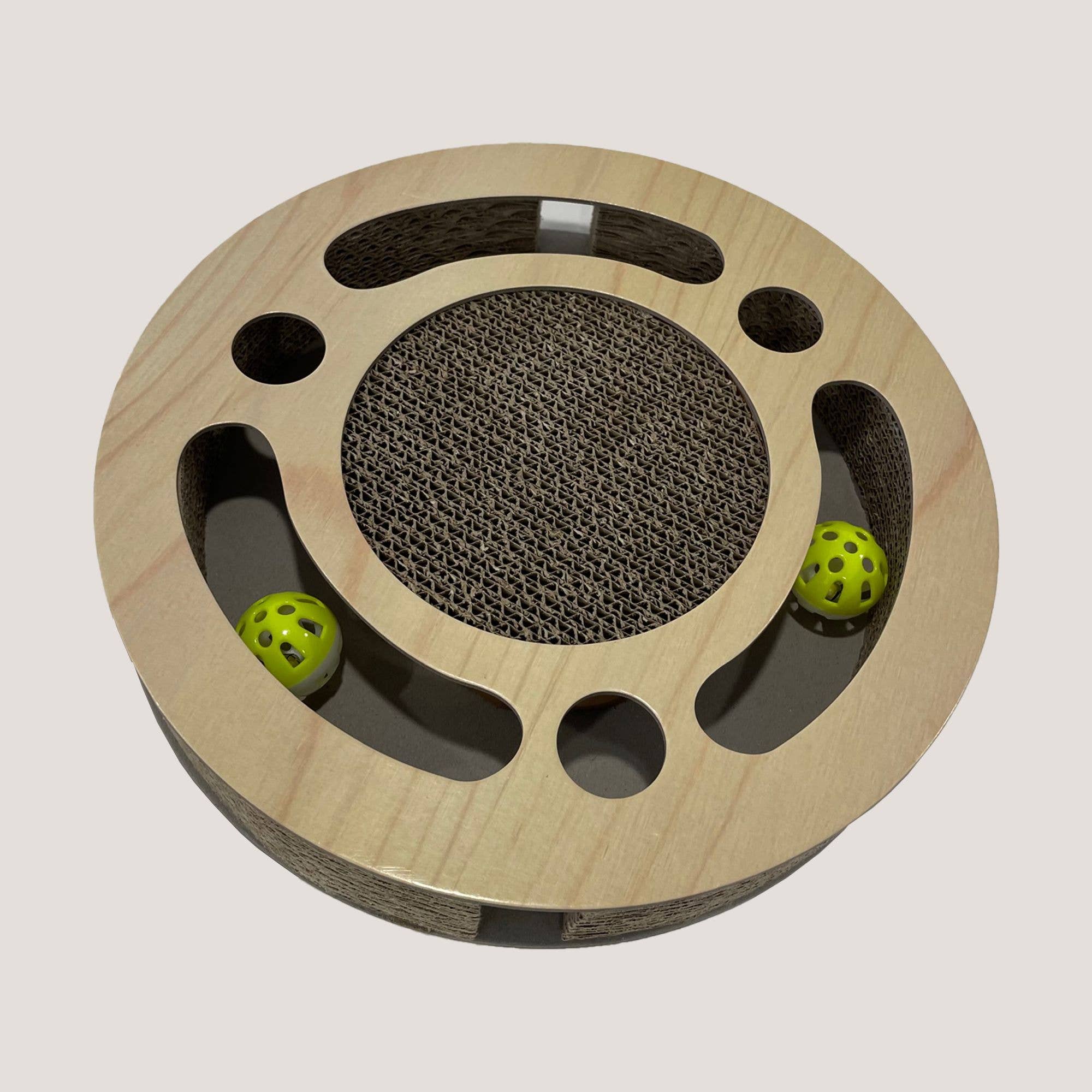 PET GEAR DISTRIBUTORS - NANDOG Round Shape Open Play Set Wood Cat Scratcher