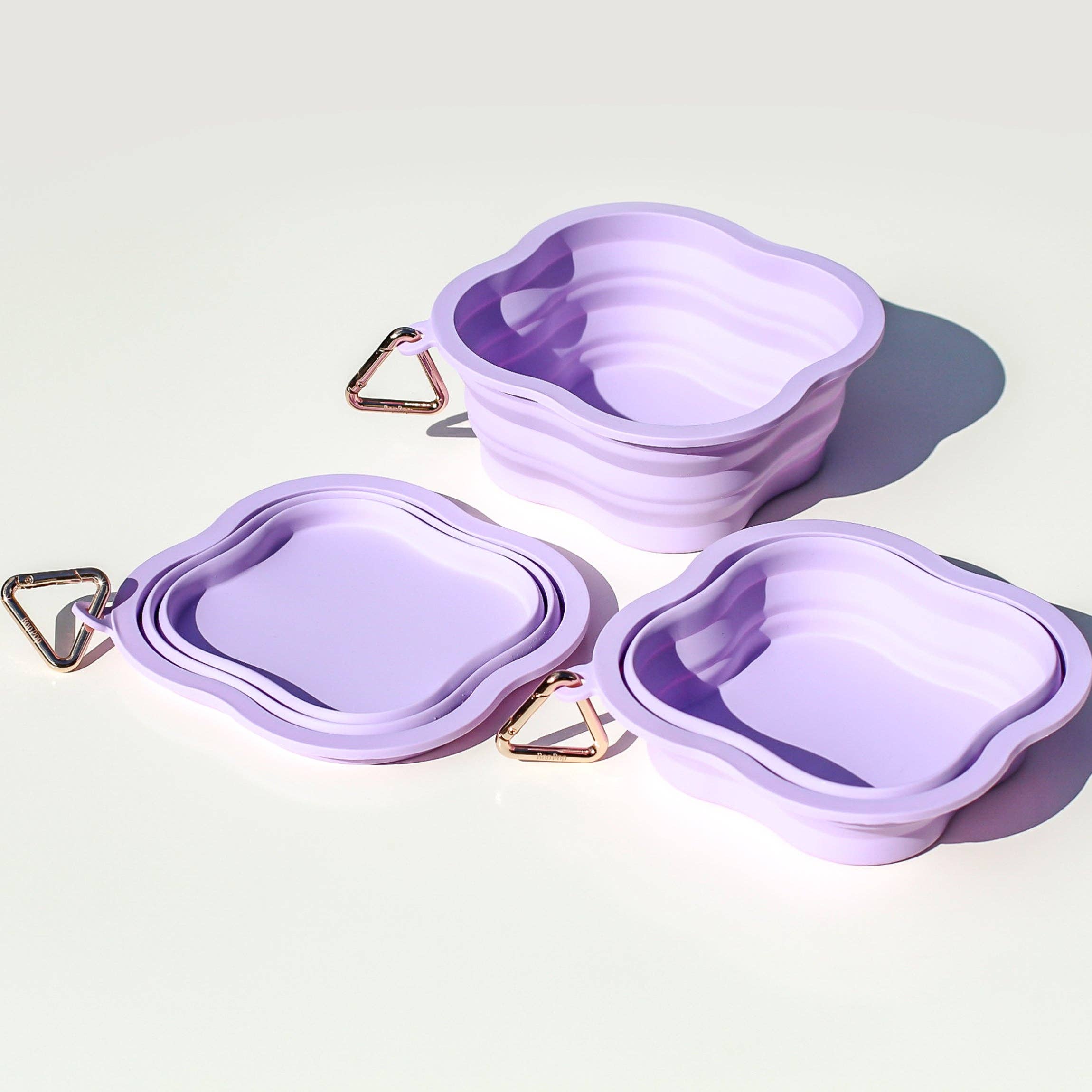 Bop Pop Pets - Collapsible Water Bowl Silicone BPA Free | Lilac