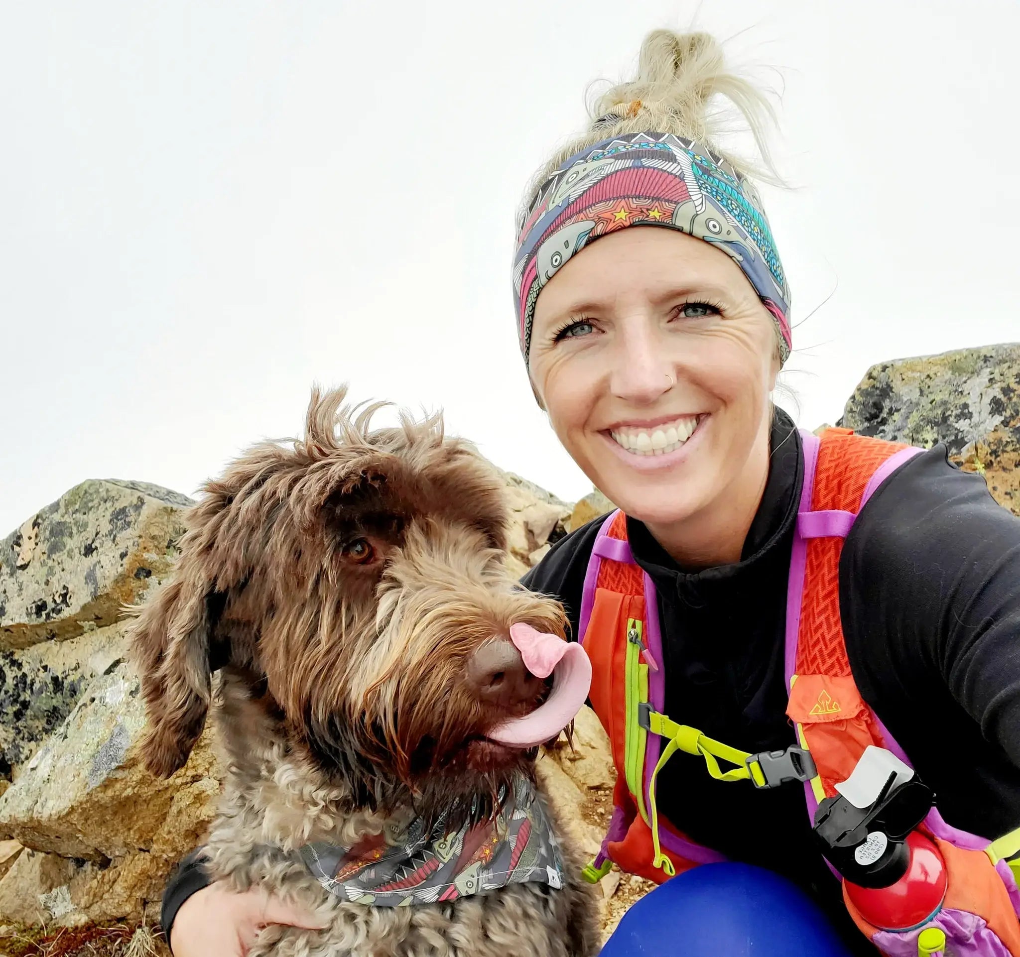 HappyAK - Grey Salmon Pet Bandana: Human Headband