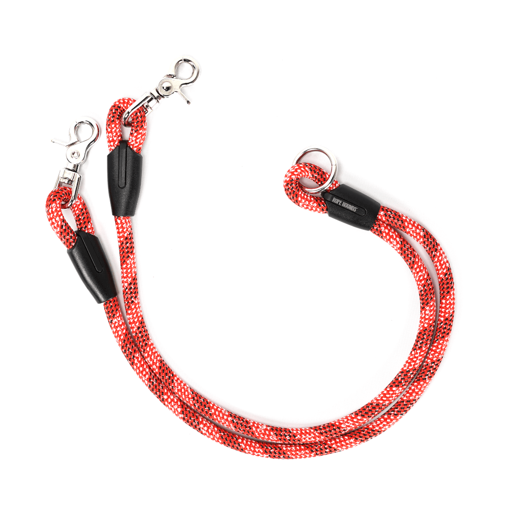 Rope Hounds - Splitter Dog Leash - Reds: Hog Wild