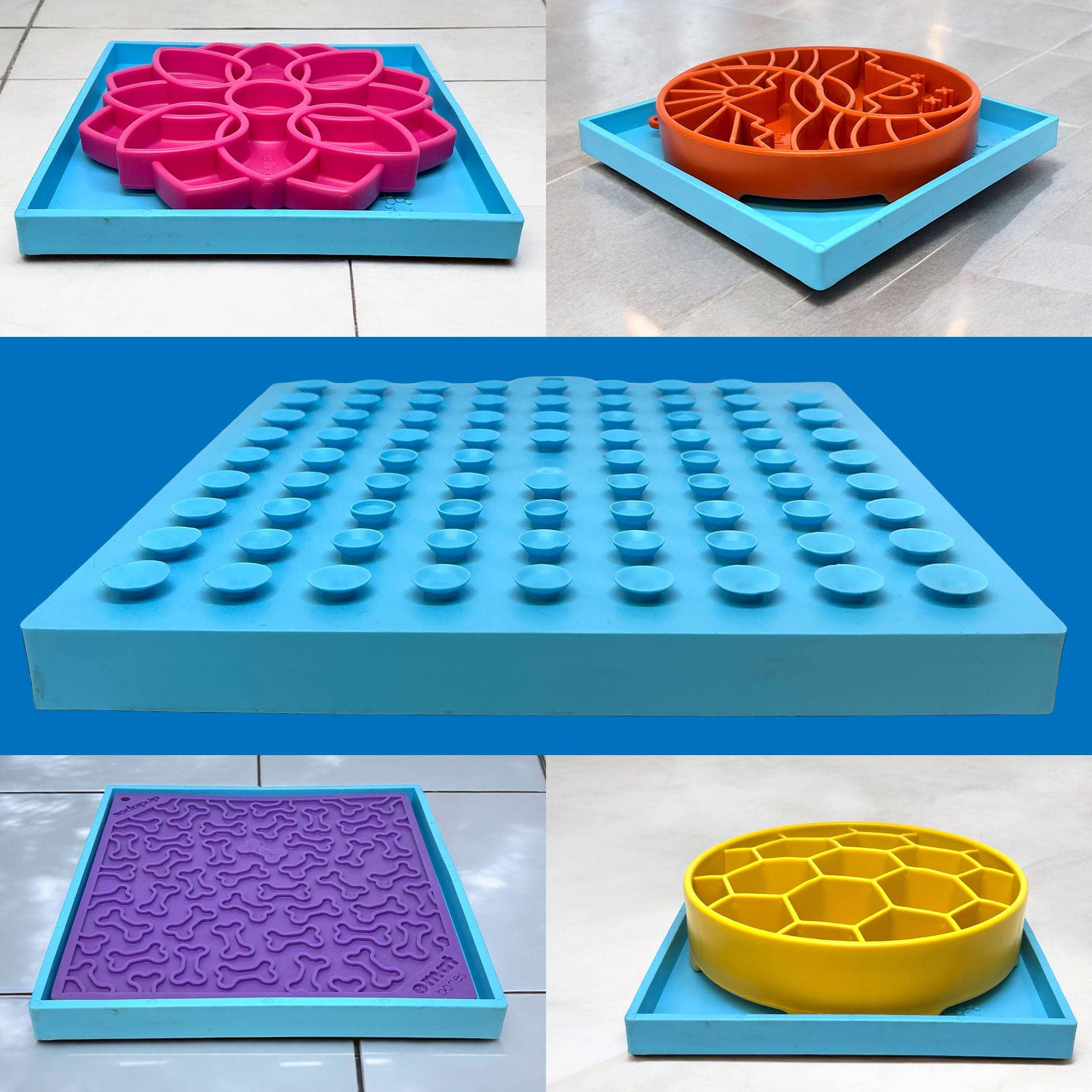 SodaPup Dog Toys - Hold 'em Suction Cup Holder for eBowls, eTrays, and eMats: Light Blue