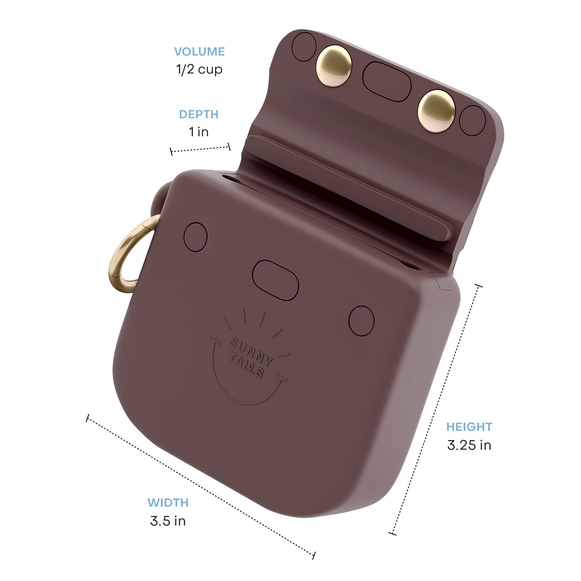 SUNNY TAILS - Espresso Brown Snap Dog Treat Pouch