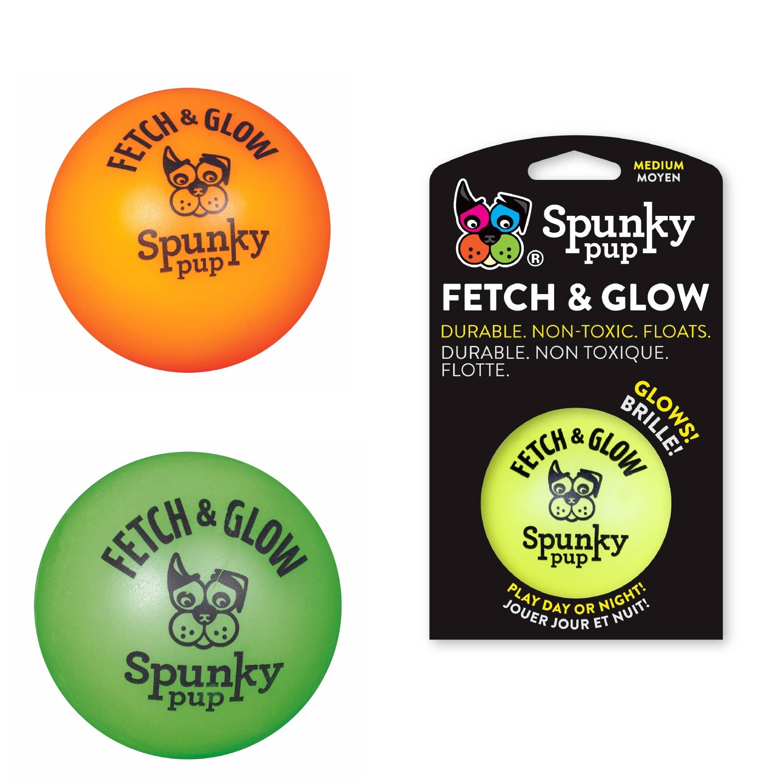 Spunky Pup - Fetch and Glow Ball: Medium