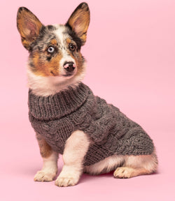 fabdog - Charcoal Grey Wool Turtleneck Dog Sweater: 8