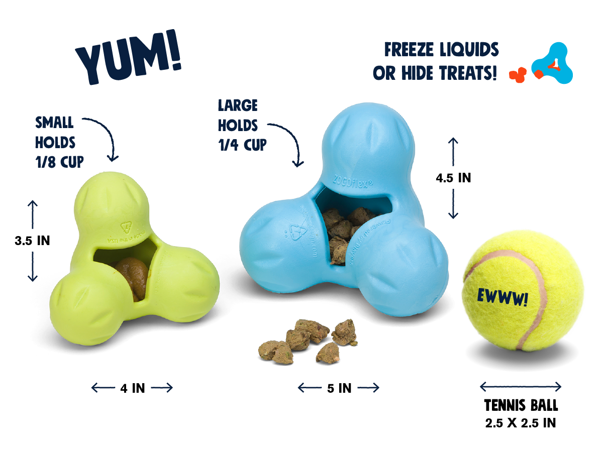 West Paw Tux® Puzzle Treat-Dispensing Slow Feeder Dog Toy: Small Blue