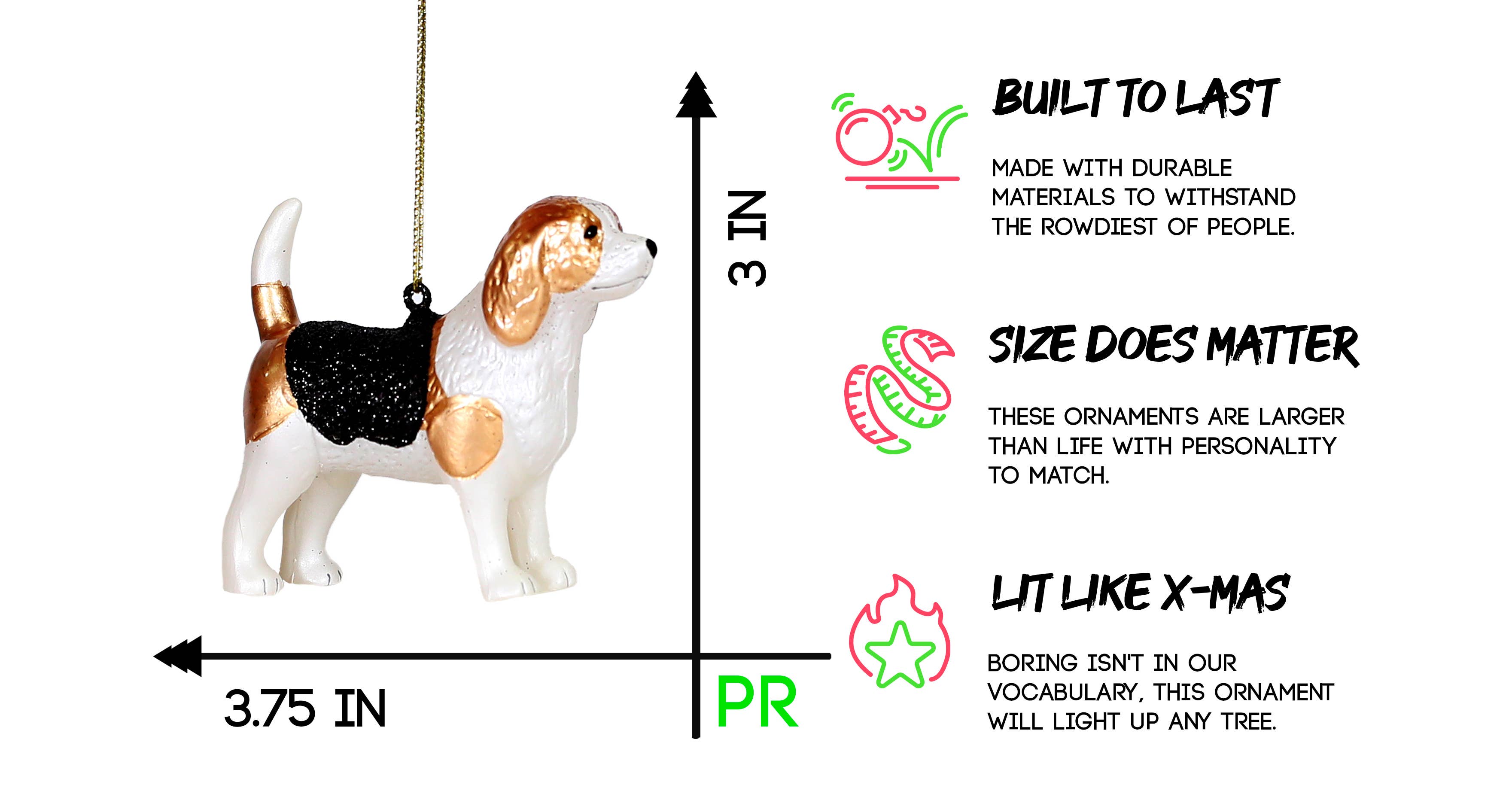 Party Rock | Beagle Glass Ornament