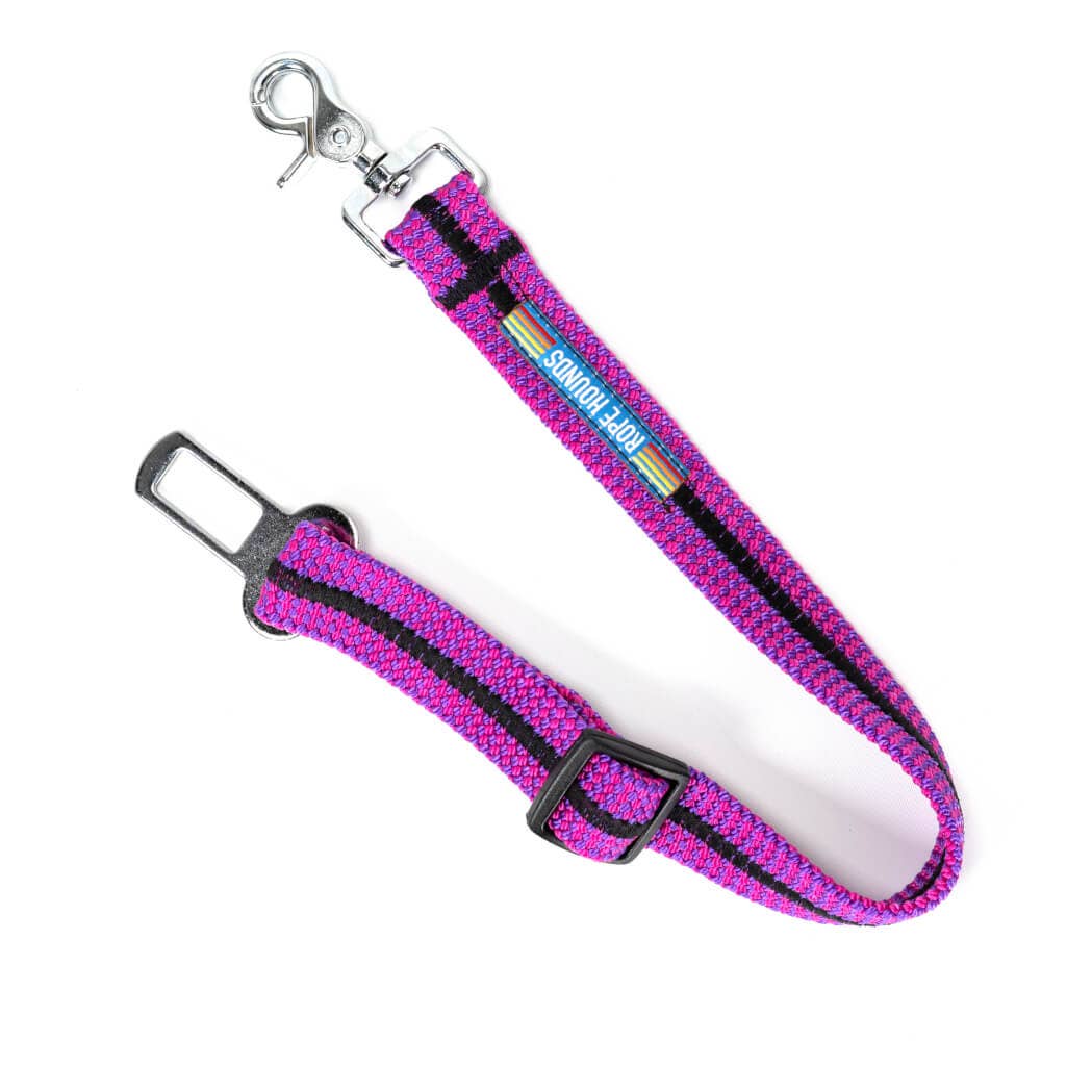 Rope Hounds - Dog Seat Belt - Pinks/Purples: Pink Panther