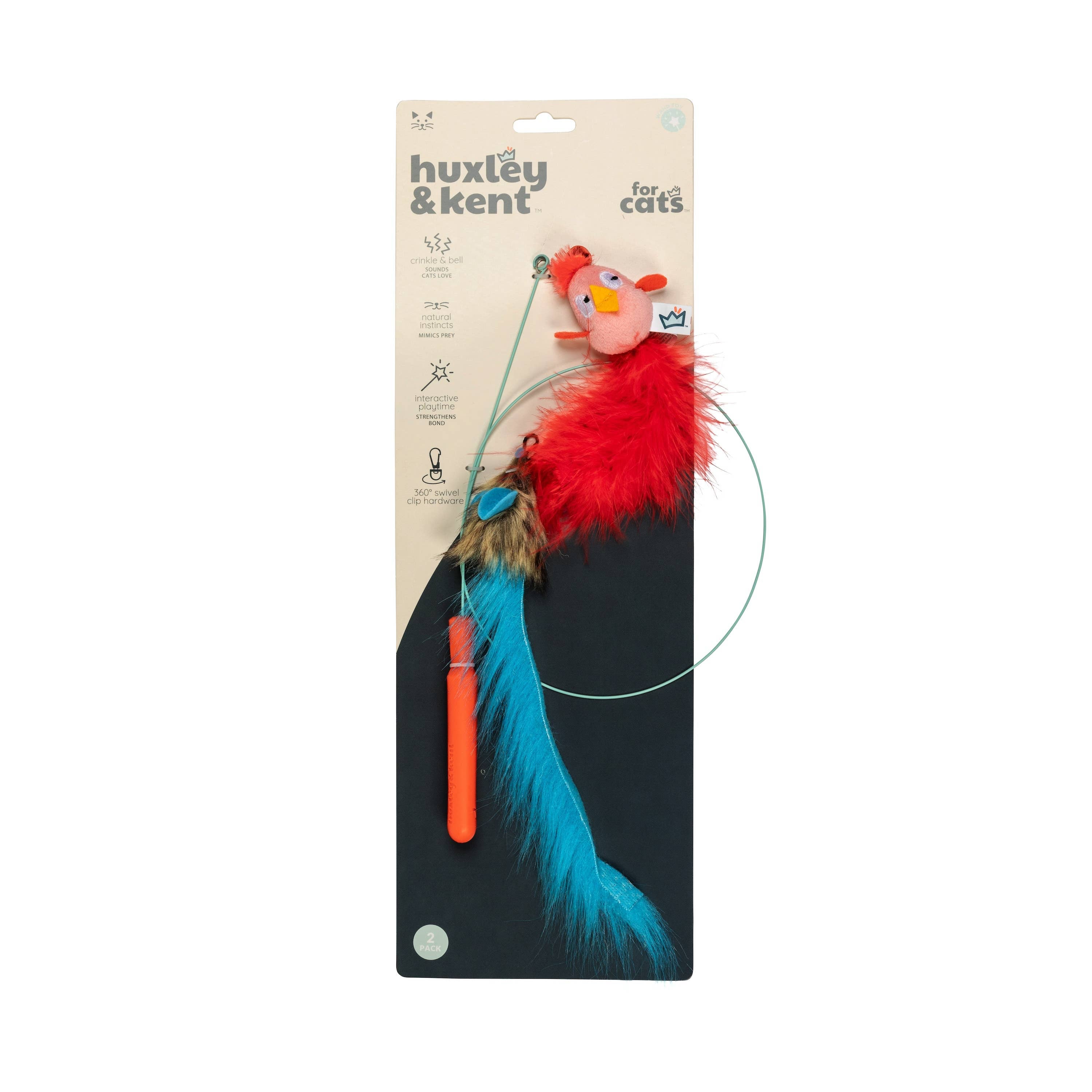 Huxley & Kent - Wire Birdy & Mouse Wand Cat Toy: One Size