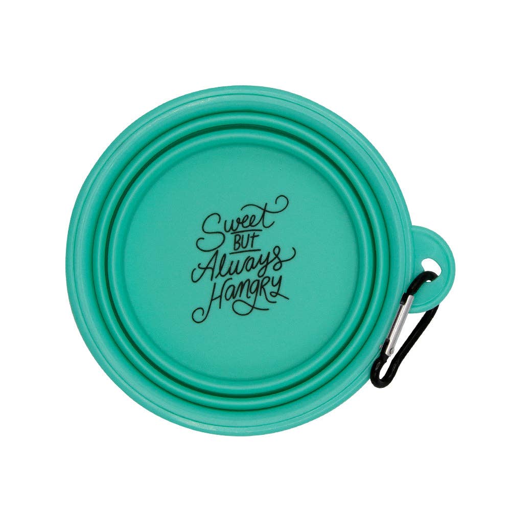 SASSY WOOF - Collapsible Dog Bowl - Sweet, but Always Hangry: Orange