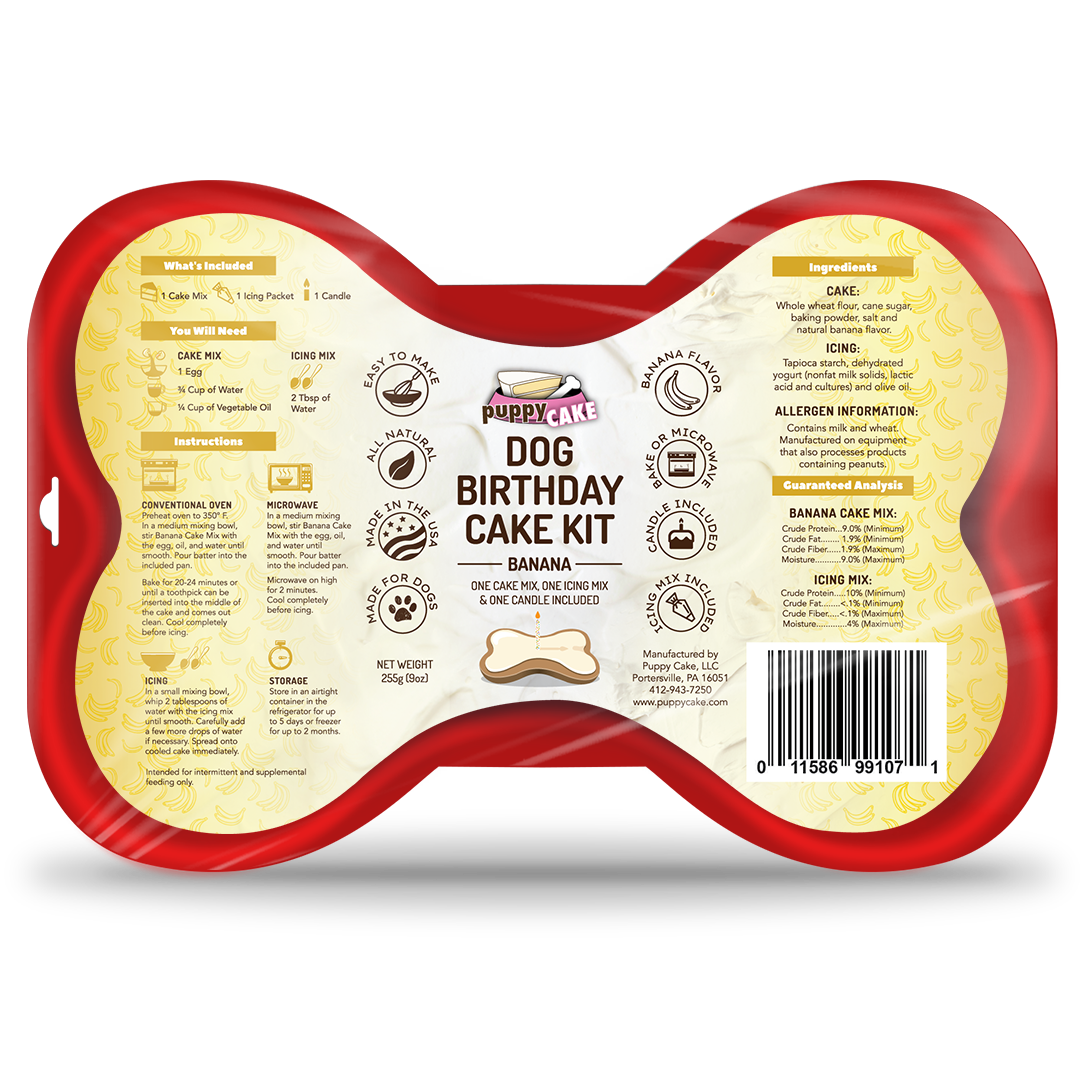 Puppy Cake LLC - Dog Birthday Cake Kit: Red Velvet (wheat-free)