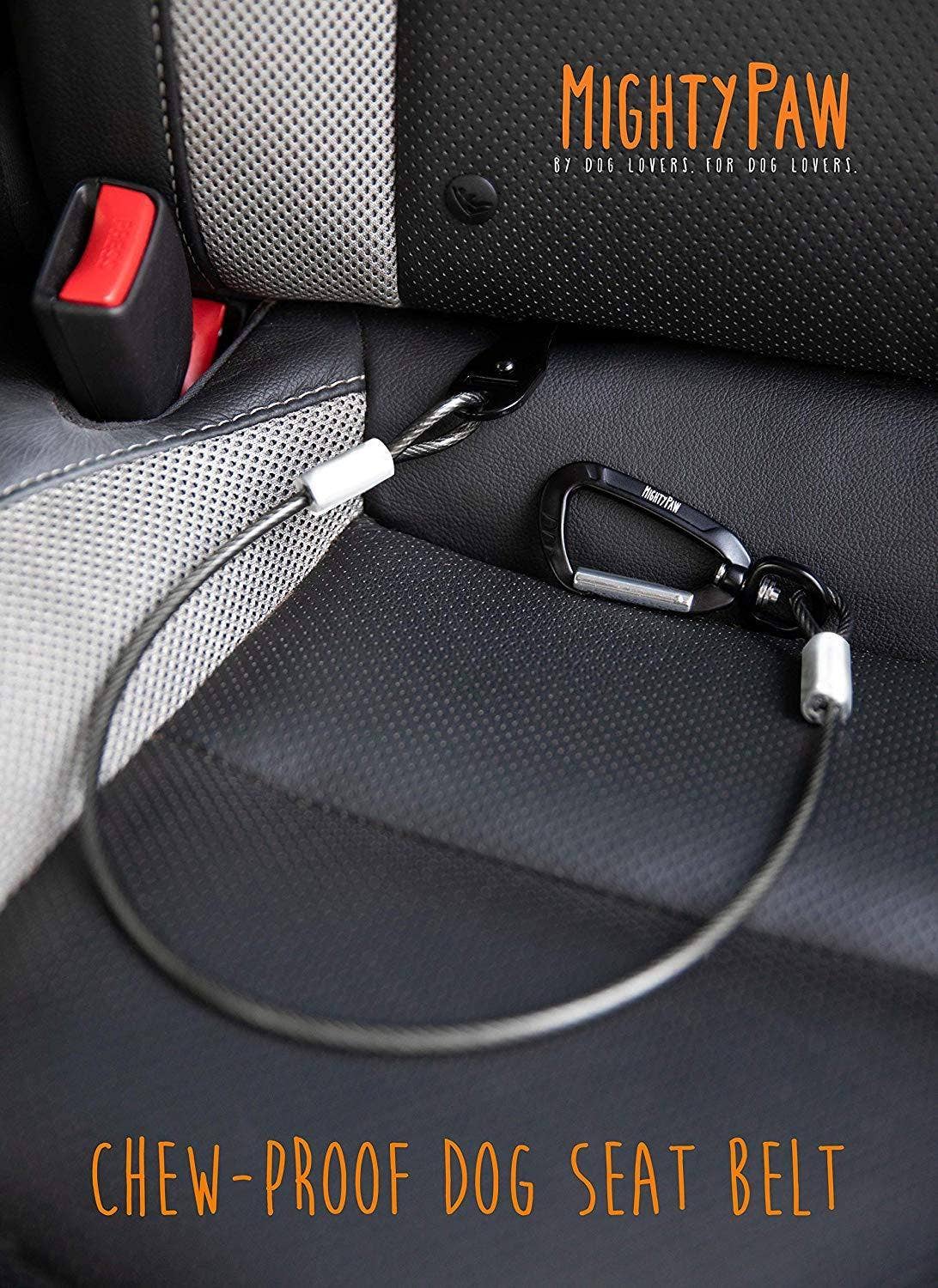 Mighty Paw - Chew Proof Safety Belt: Black / 16' inches