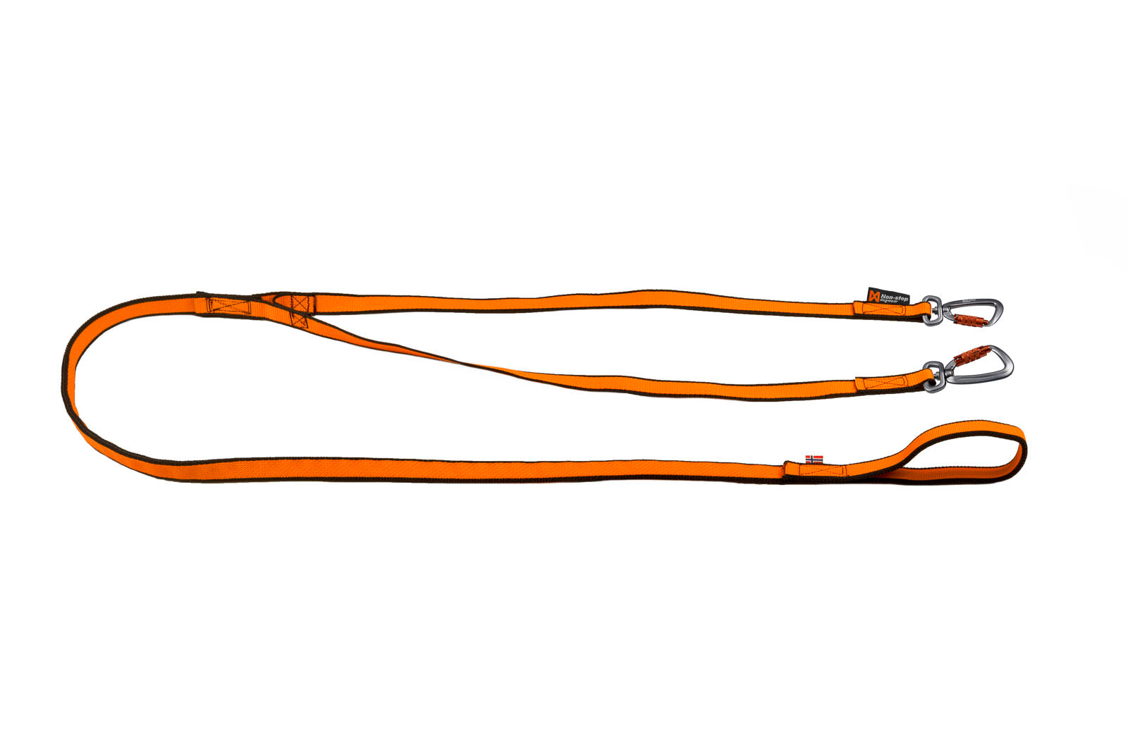 Nonstop Dogwear Bungee Leash Double, Black/Orange