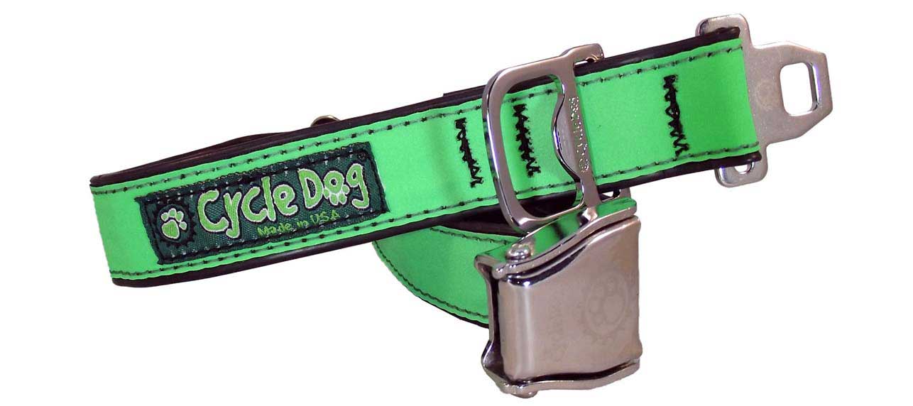 Cycle Dog  Green MAX Reflective Dog Collar