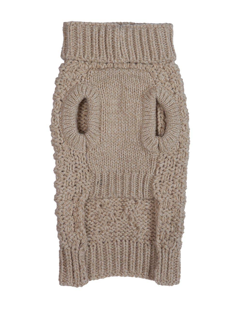 fabdog - Oatmeal Super Chunky Dog Sweater: 16 "