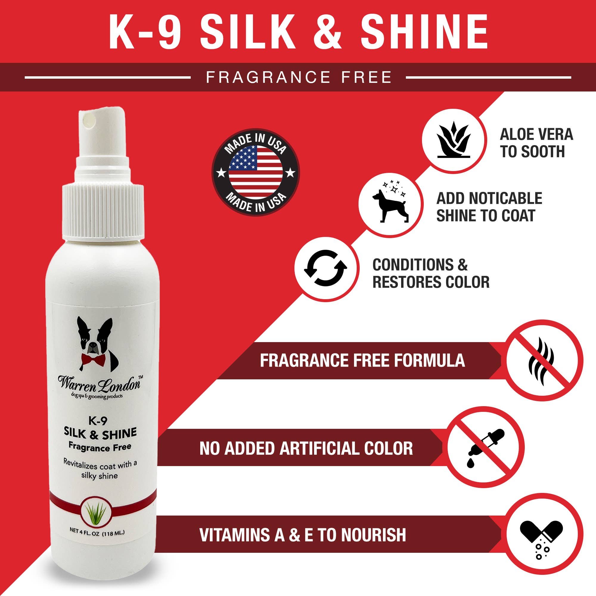 Warren London Dog Products - K-9 Silk & Shine - 4 oz