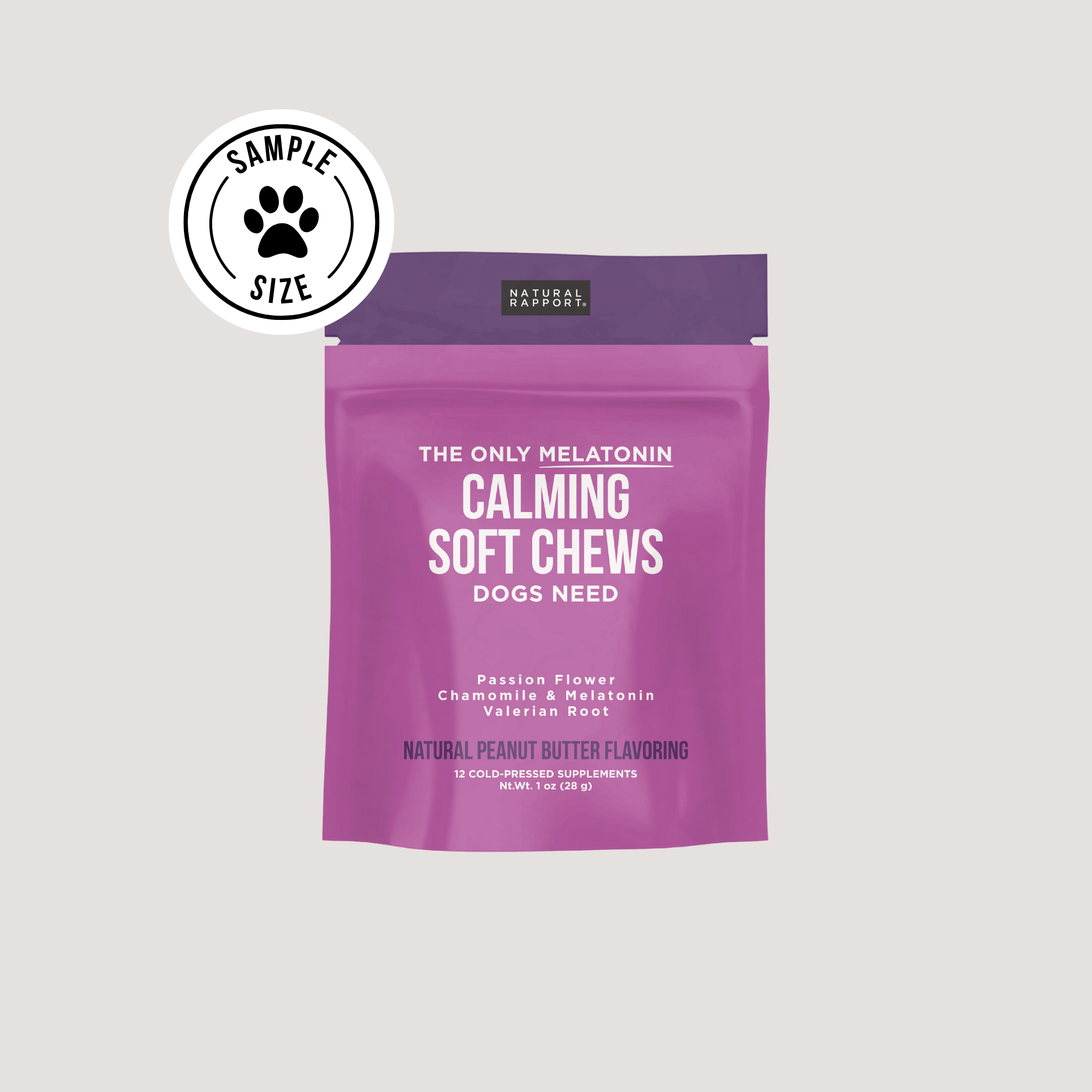 Natural Rapport - The Only Melatonin Calming Soft Chews Dogs Need: 120 count jar