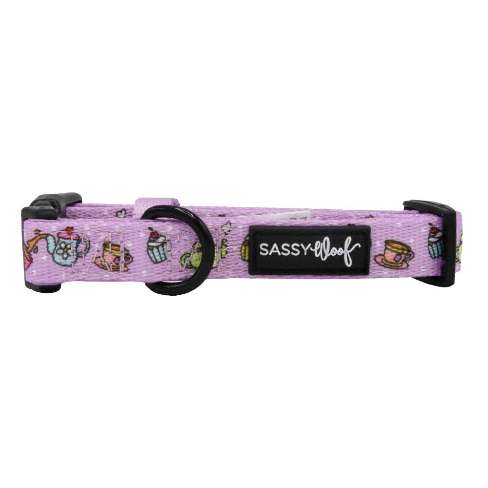 SASSY WOOF - Dog Collar - Tea Pawty: XSmall