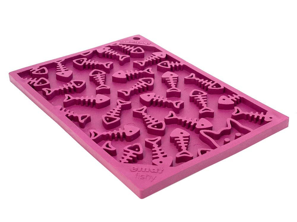 SodaPup Dog Toys - Fishy Design eMat Enrichment Lick Mat - small: Fishy emat - plum