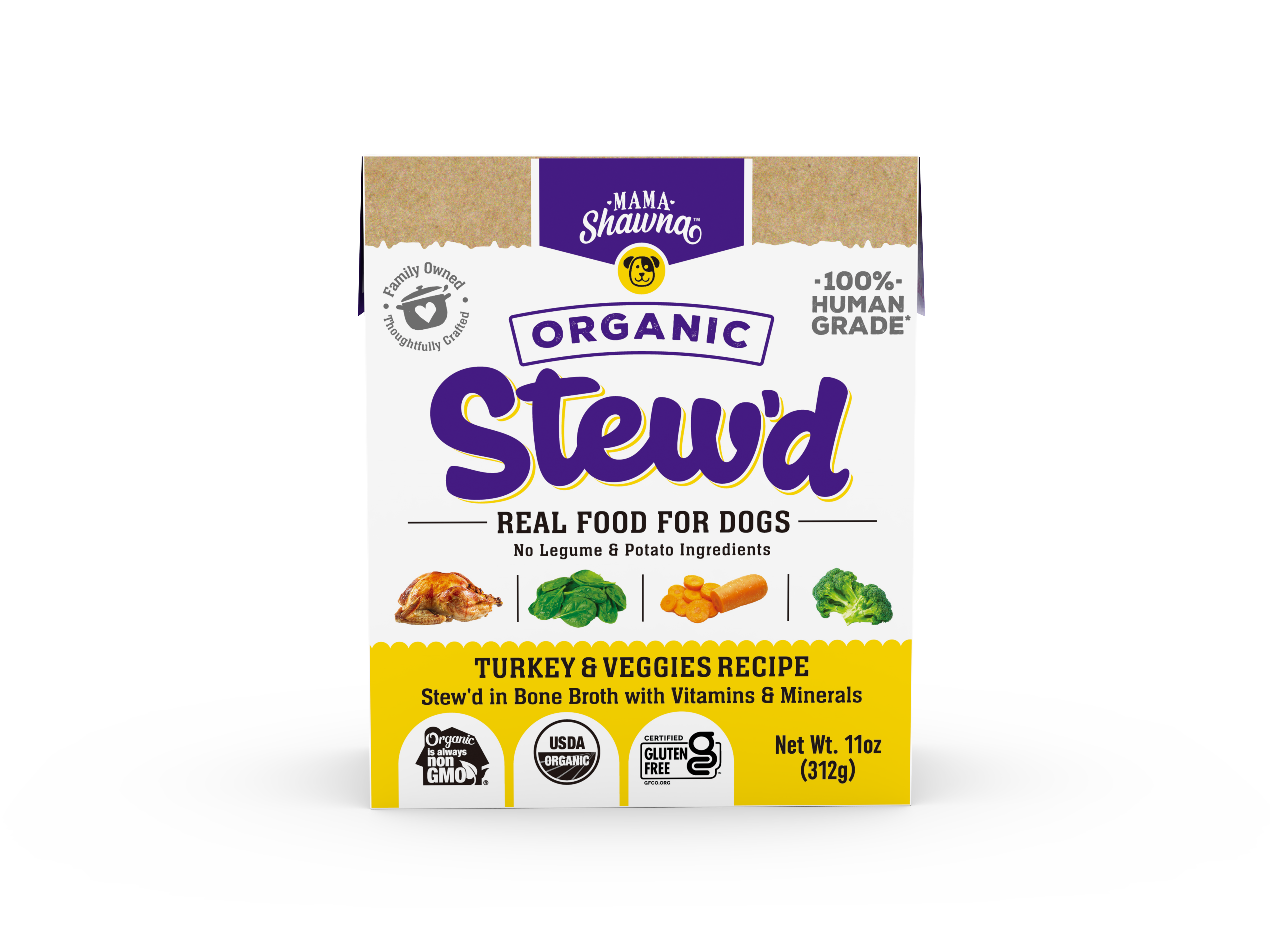 Mama Shawna - Stew'd Organic Dog Turkey & Veggies Recipe: Yellow