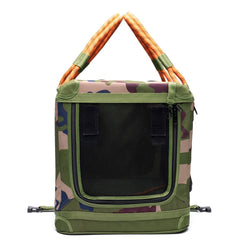 ROVERLUND - AWAY-WE-GO PET CRATE: CAMO / ORANGE / SMALL - UP TO 25LBS