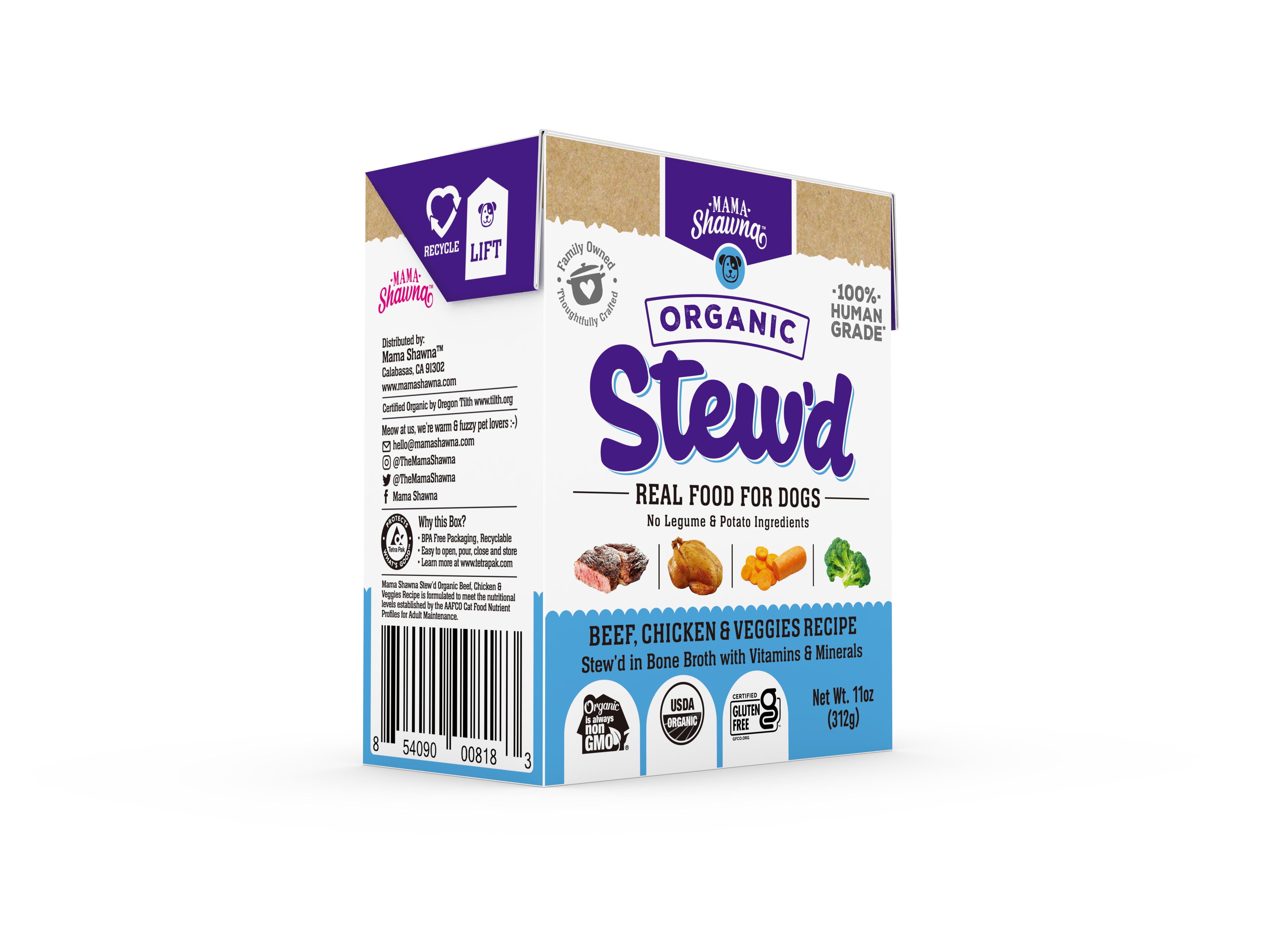 Mama Shawna - Stew'd Organic Dog Beef, Chicken & Veggies Recipe: Green