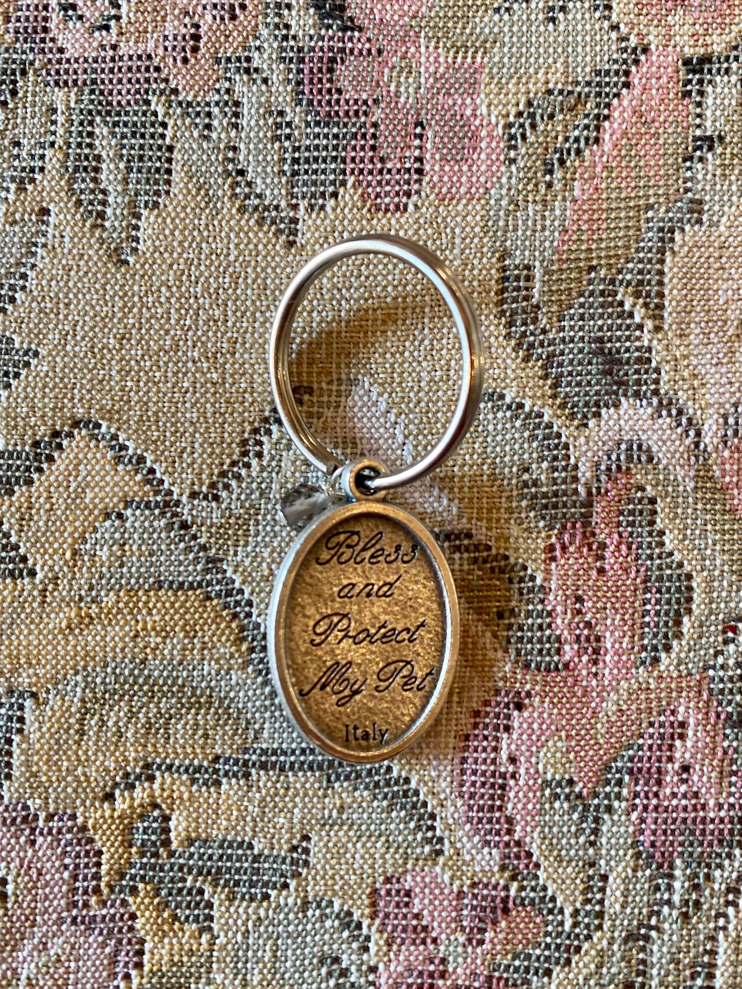 Bless this Pet Tag with Gemstone - Dog/Cat Charm
