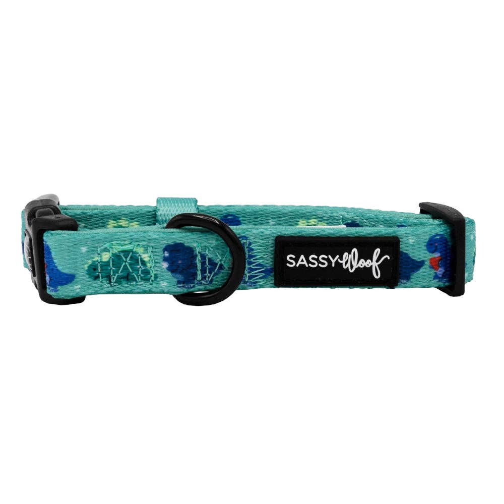 SASSY WOOF - Dog Collar - Dino Darling: Medium