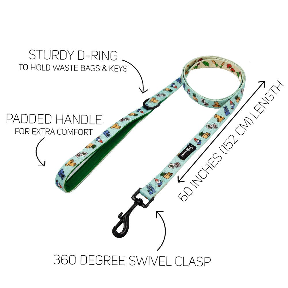 SASSY WOOF - Dog Leash - Chillin with my Gnomies