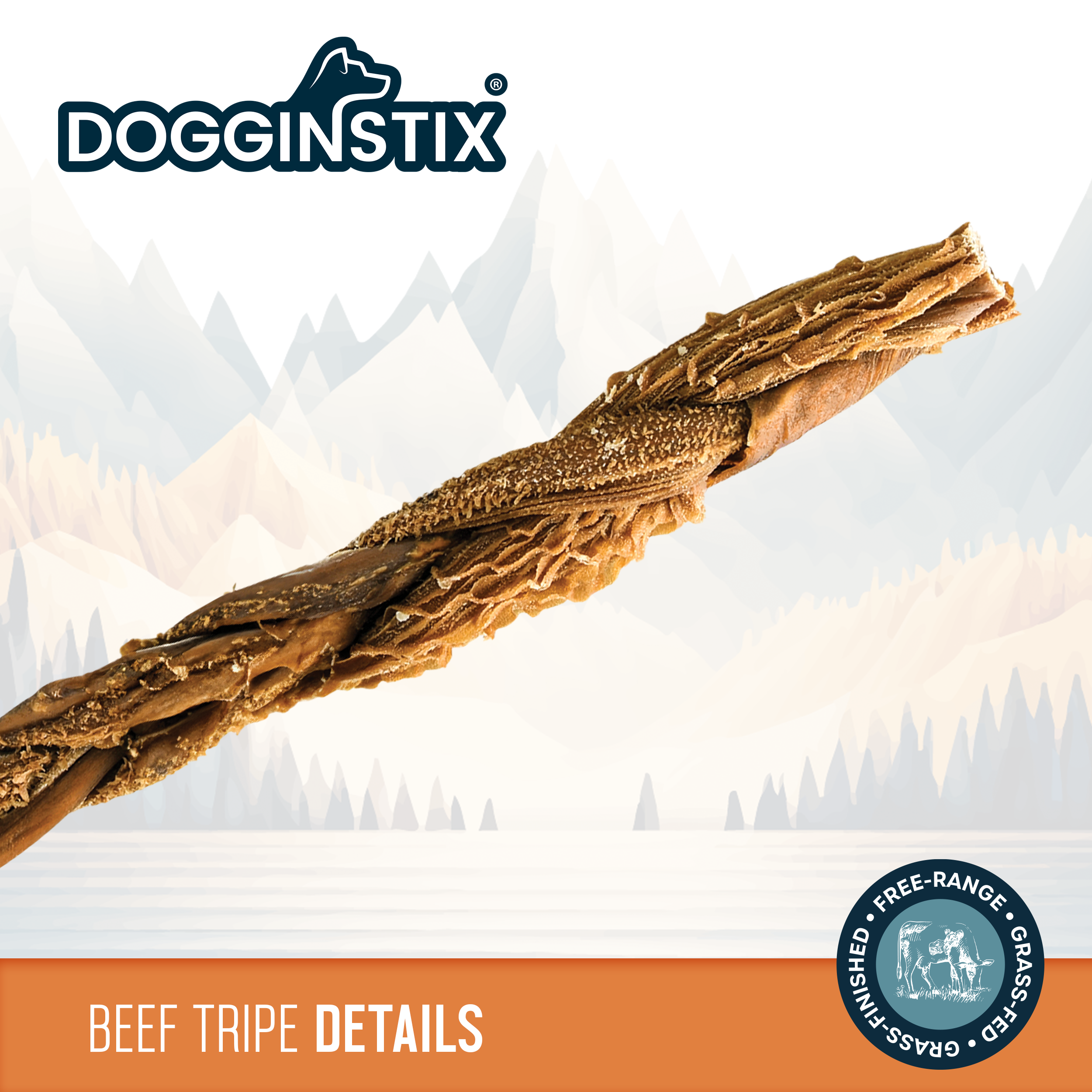 Dogginstix - 6" Braided Beef Tripe Sticks