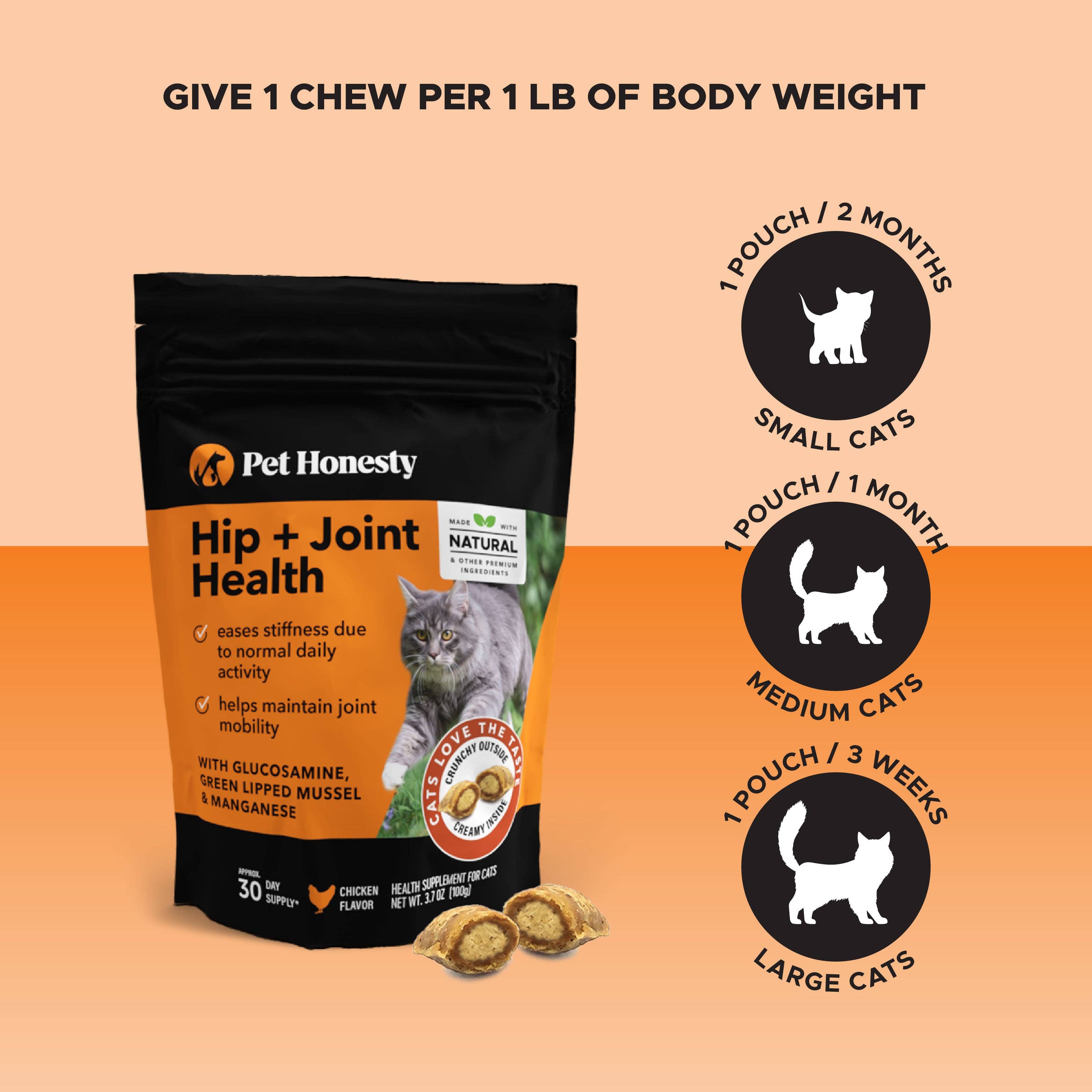 Pet Honesty - Dual Texture Hip & Joint Supplement for Cats (Chicken Flavor