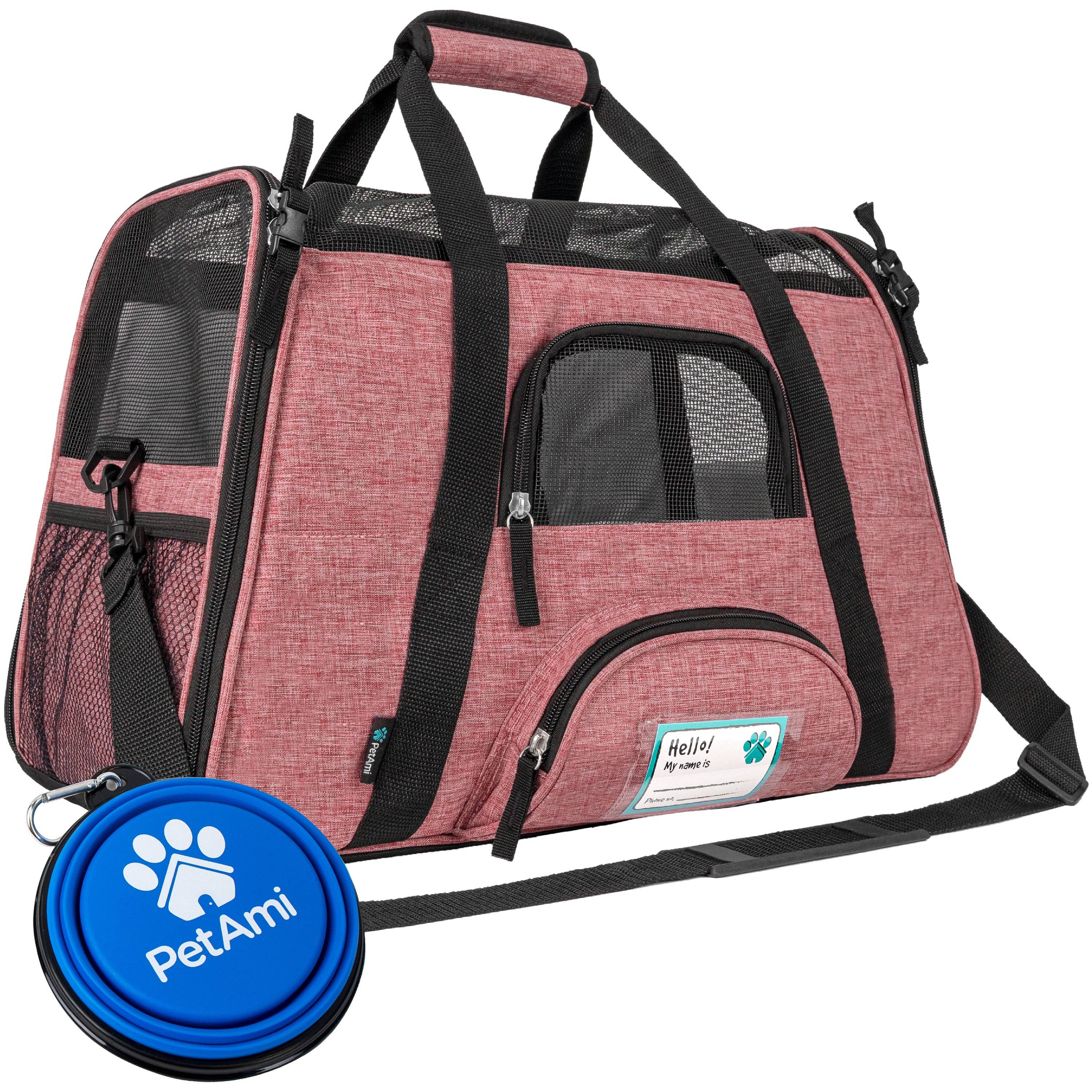 PetAmi - Heather Tote Bag Pet Carrier - Airline Approved: Heather Gray / Small - 17" x 10.2" x 11.2" (LxWxH)
