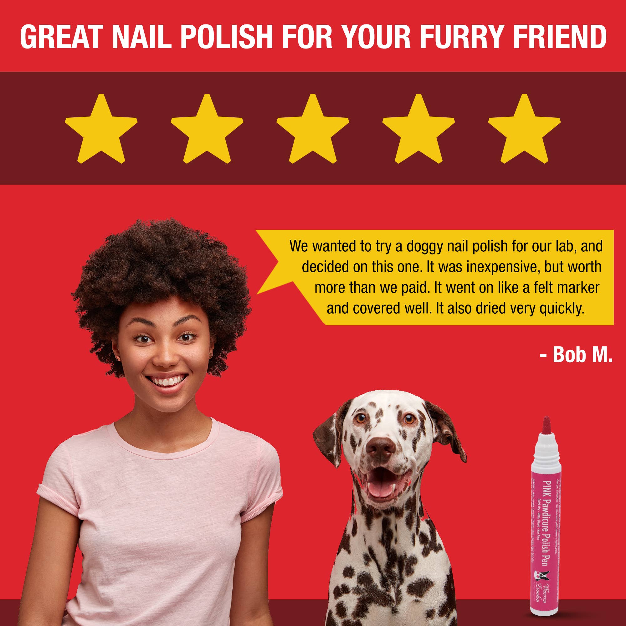 Warren London Dog Products - Pawdicure Nail Polish Pen - Quick Dry - 13 Colors: Purple