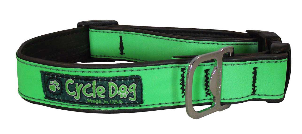 Cycle Dog  Green MAX Reflective Dog Collar