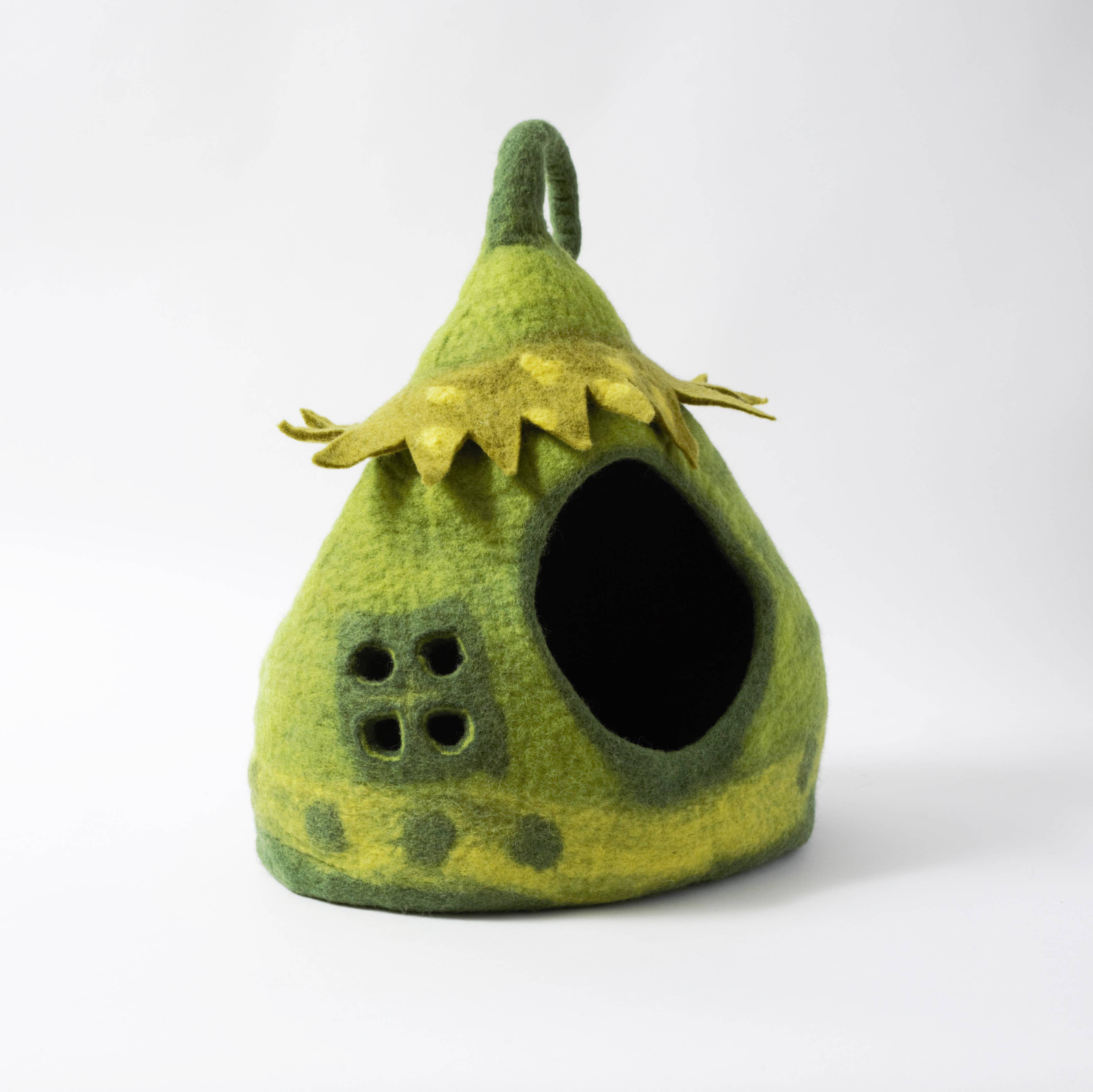 Dharma Dog Karma Cat - Fairy House Wool Pet Cave: Grey