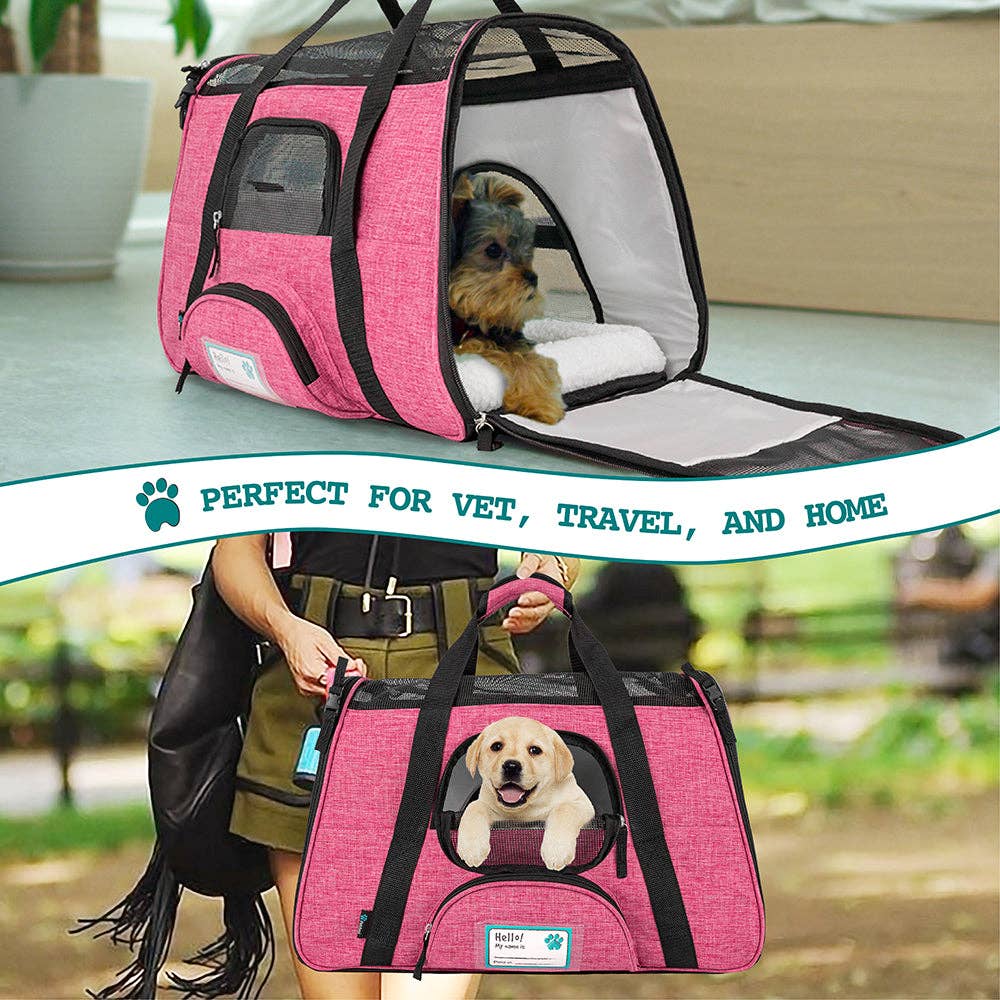 PetAmi - Heather Tote Bag Pet Carrier - Airline Approved: Heather Charcoal / Large - 19.5" x 10.2" x 12" (LxWxH)