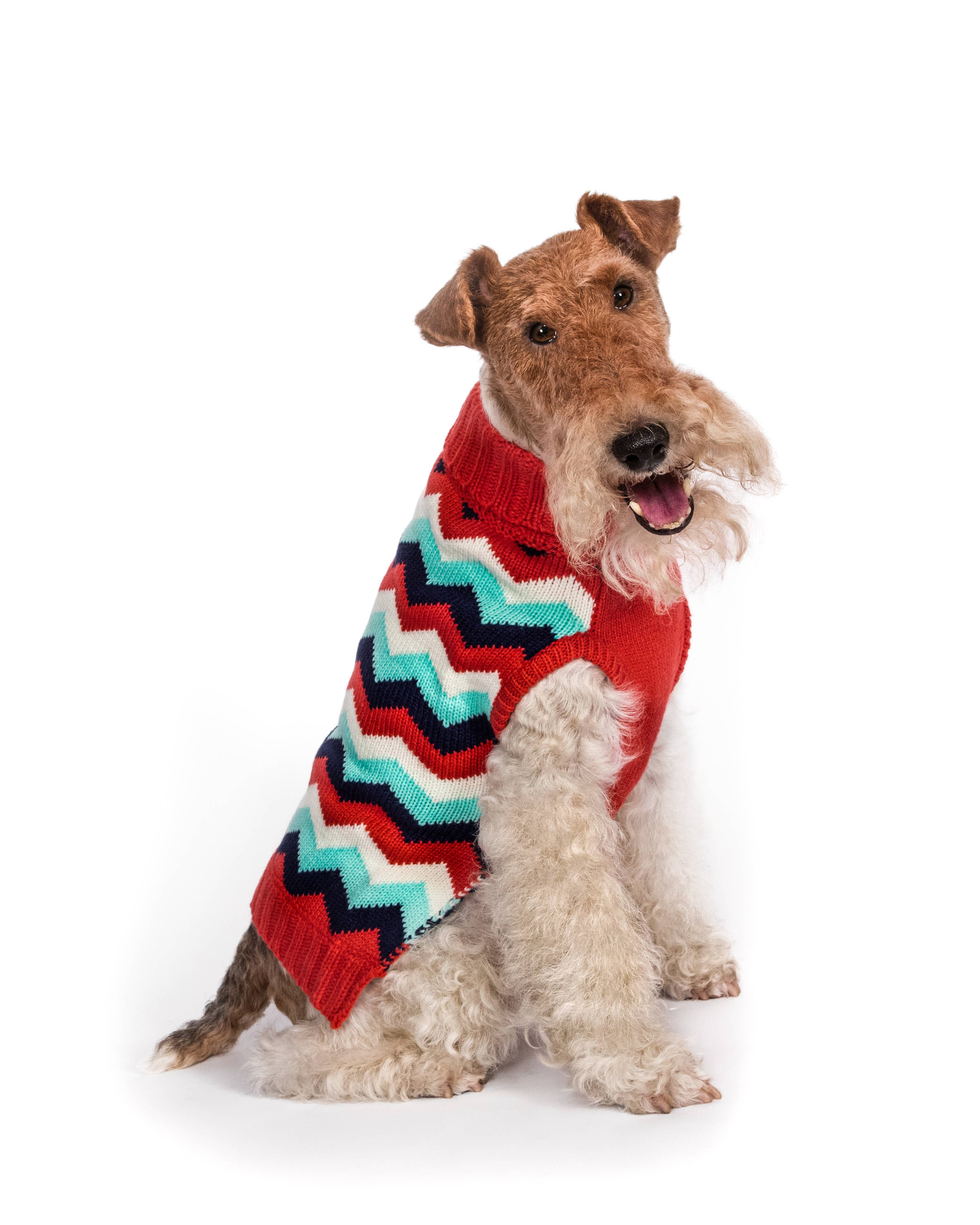 fabdog - Melon Chevron Dog Sweater: 18