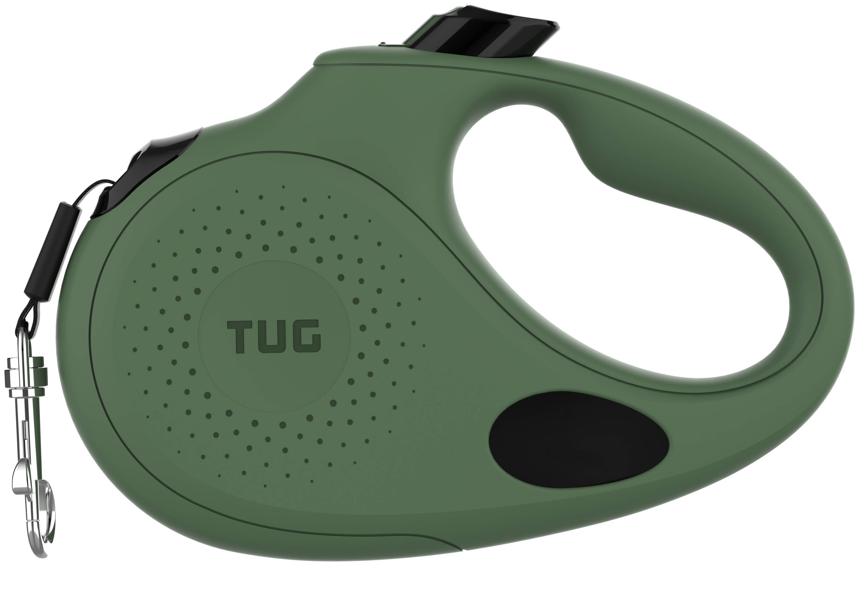 Tug Pet Products - TUG Retractable Dog Leash with Integrated Dispenser: Black / Medium