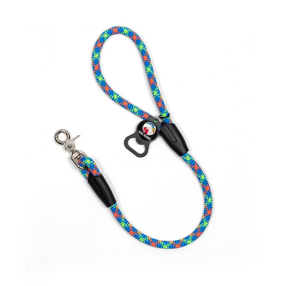 Rope Hounds - 2' Dog Traffic Lead - Blues: Blue Surf