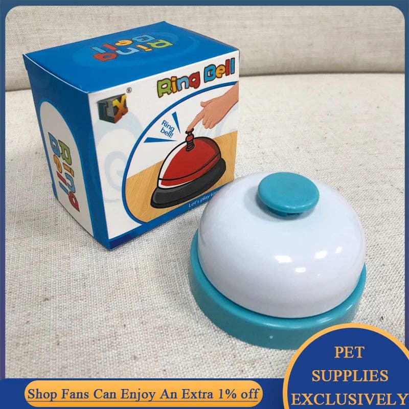 YIKELEATHER - Pet Interactive Bell Toy Dog Training Called Dinner Small Bell Puppy Feeding Reminder Simple Solid Color Ring Teddy Dog Products: Blue Bells
