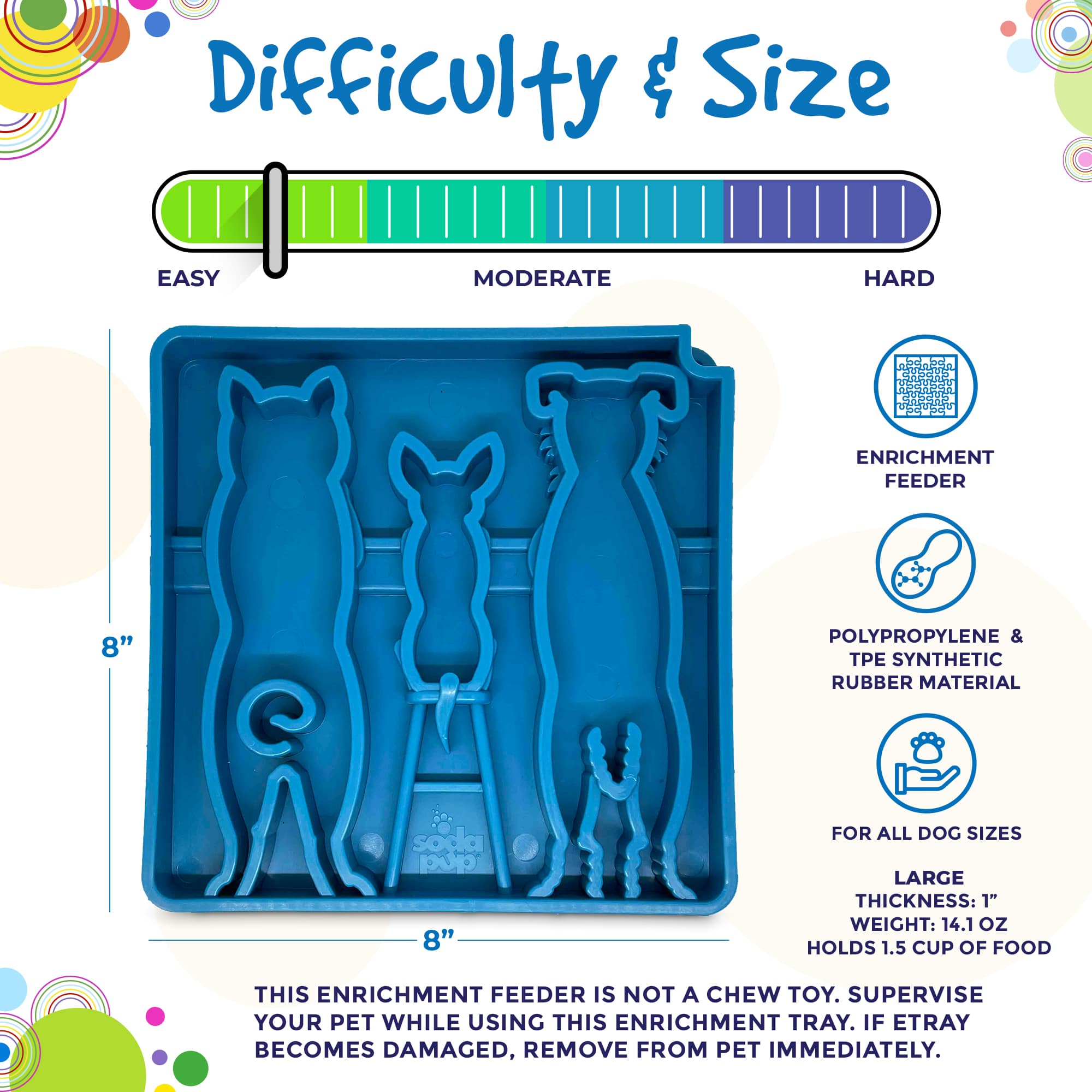 SodaPup Dog Toys - Waiting Dogs Design eTray Enrichment Tray for Dogs