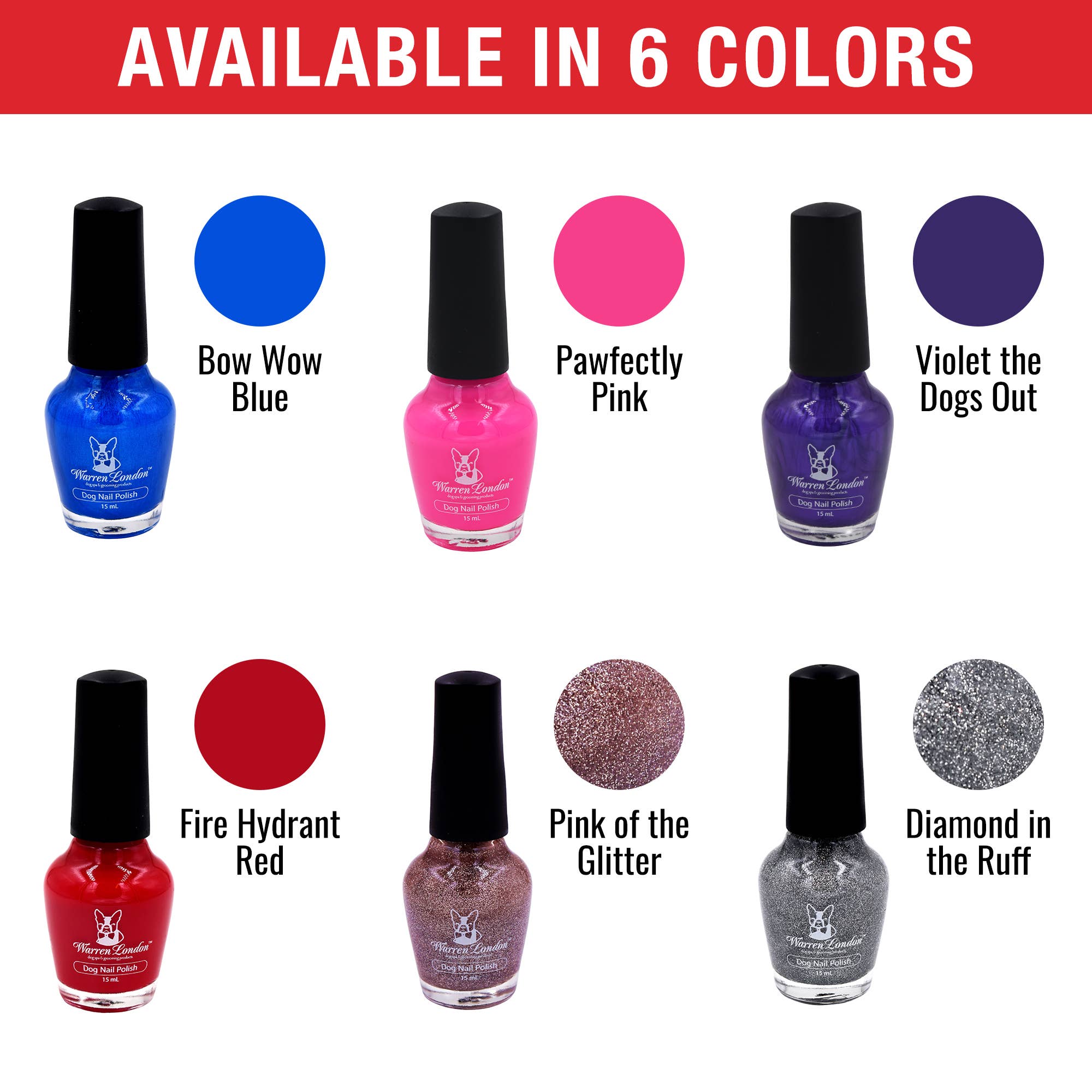 Dog Nail Polish In A Bottle - All 6 Colors