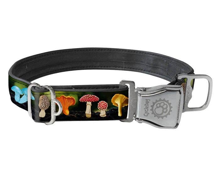Cycle Dog - Mushrooms Dog Collar: Plastic Quick Release / Large 17-27” (43-69 cm) / Standard