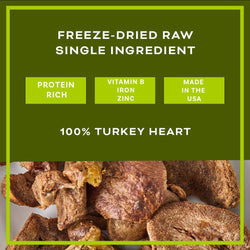 BARKIN - FREEZE DRIED TURKEY HEART SINGLE INGREDIENT DOG TREATS