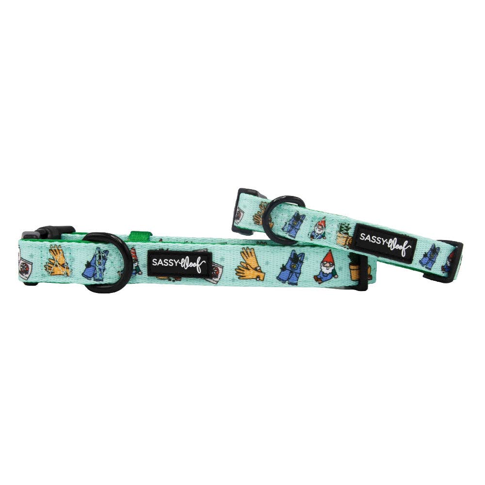 SASSY WOOF - Dog Collar - Chillin with my Gnomies: Medium