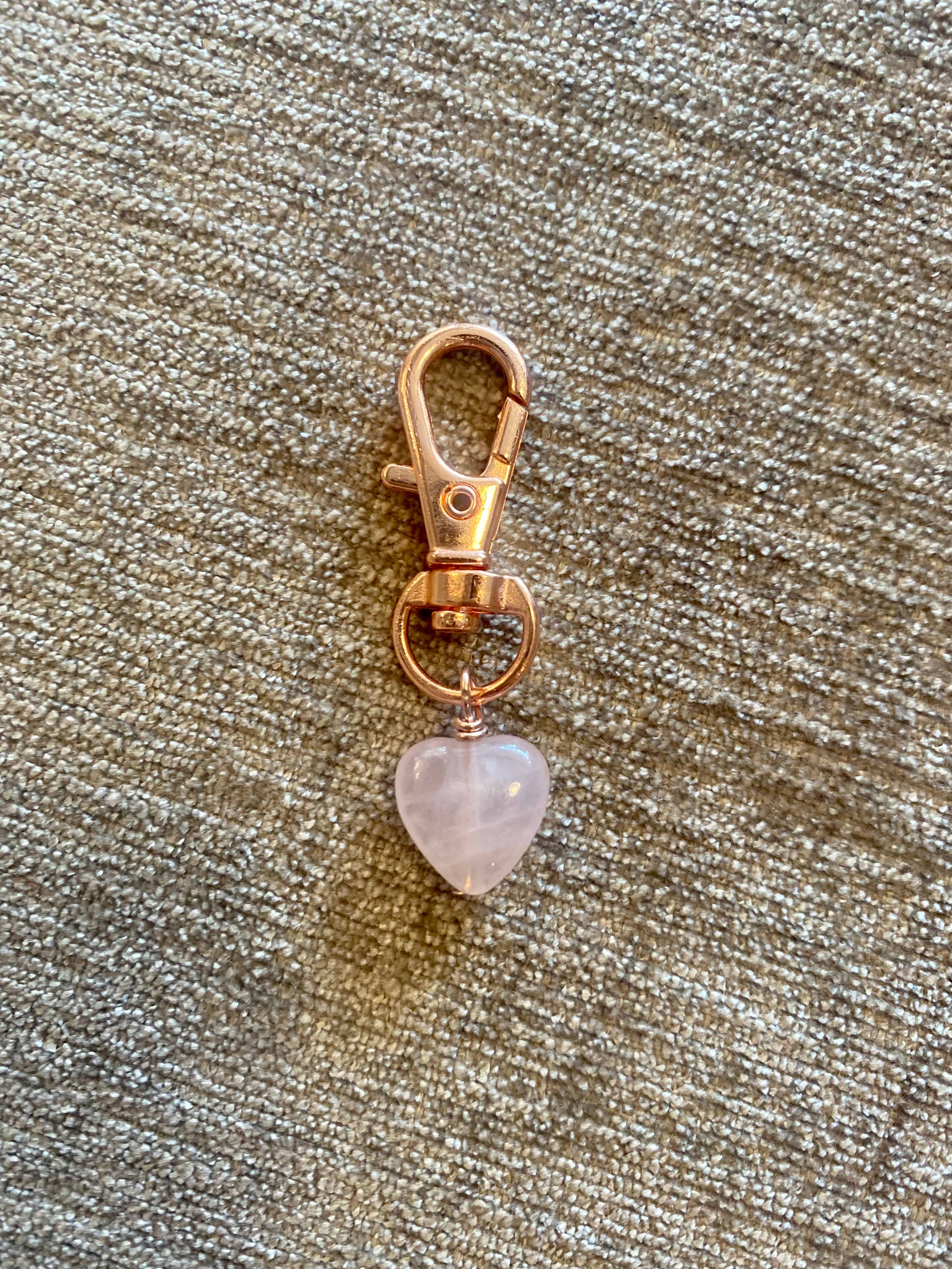 Unconditional  Love Pet Tag  Rose Quartz Heart Dog/Cat Charm