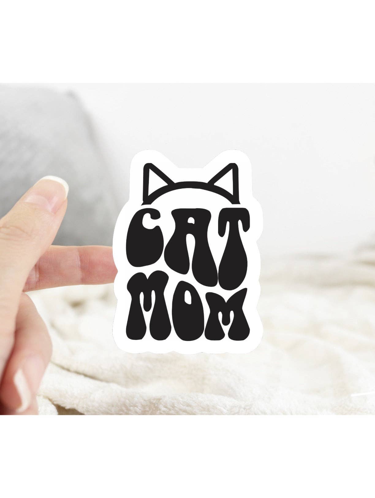 Cat Mom Sticker: White Background