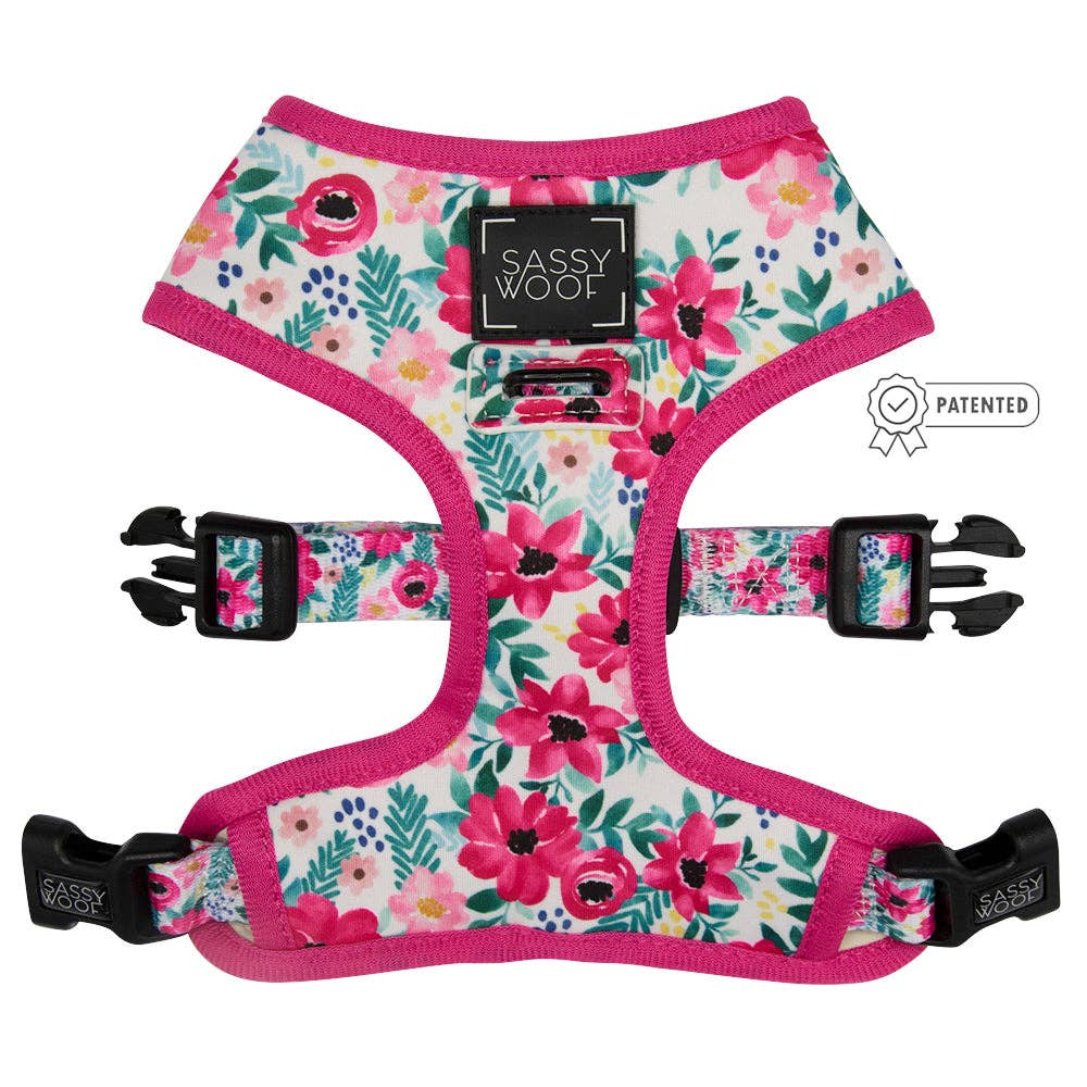 SASSY WOOF - Dog Reversible Harness - Floral Frenzy: Medium