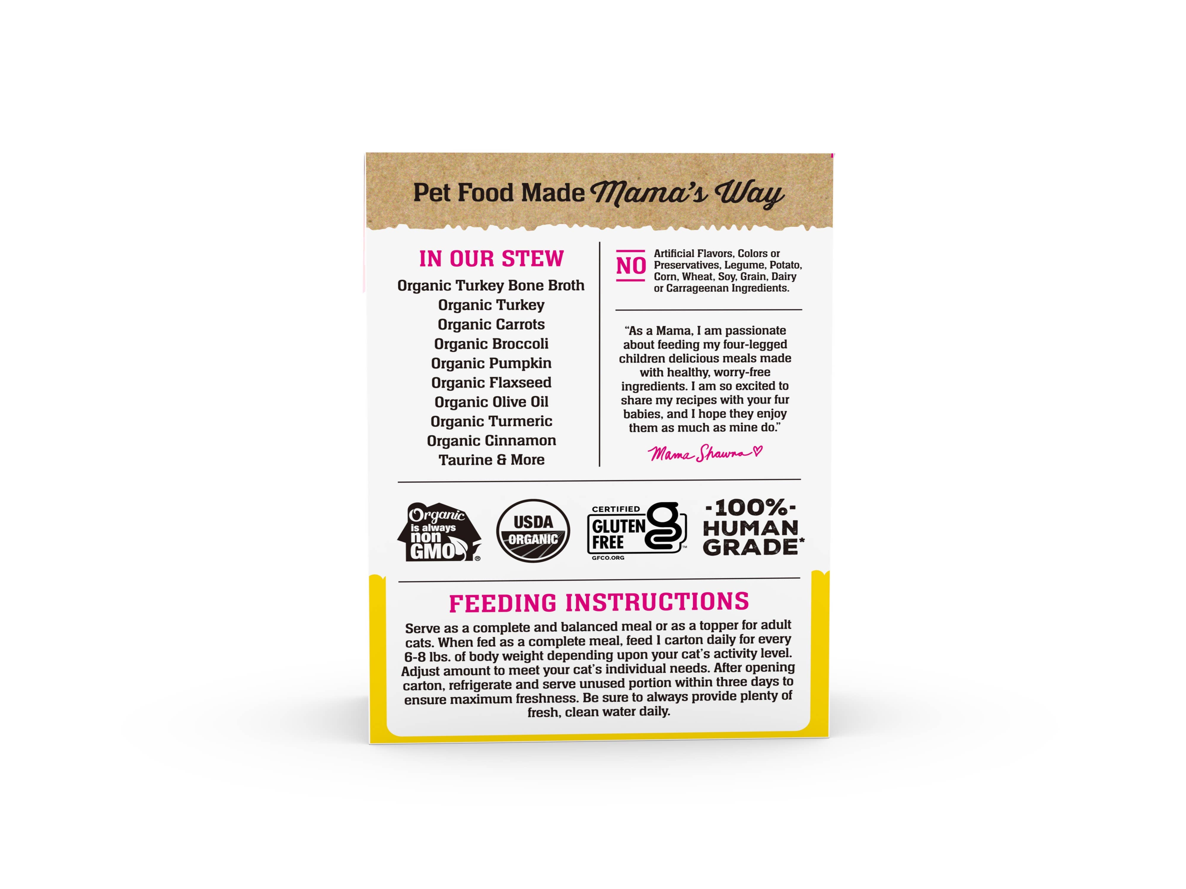 Mama Shawna - Stew'd Organic Cat Turkey & Veggies Recipe: Yellow