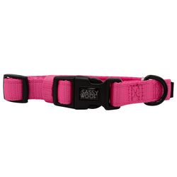 SASSY WOOF - Dog Collar - Neon Pink: L